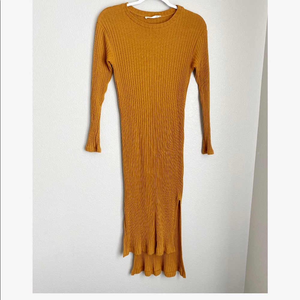 Lush Mustard Midi Dress